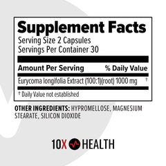 10X Health System Alpha Tongkat Ali focus improving energy and mood.