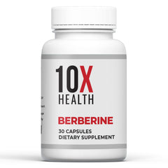 Close-up of 10X Health Berberine capsule for daily use.