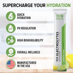 10X Health Electrolytes travel pack ideal for workouts and travel days