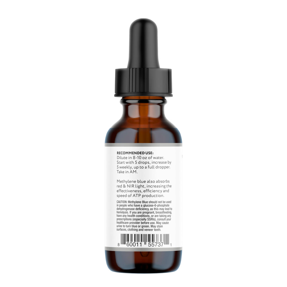 10X Health System Methylene Blue Drops dropper delivers daily focus support.