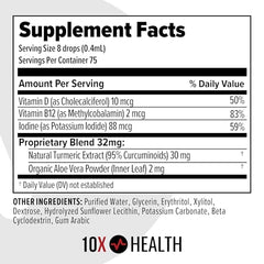 10X Health Turmeric Drops pour action shows quick-dose convenience for daily wellness