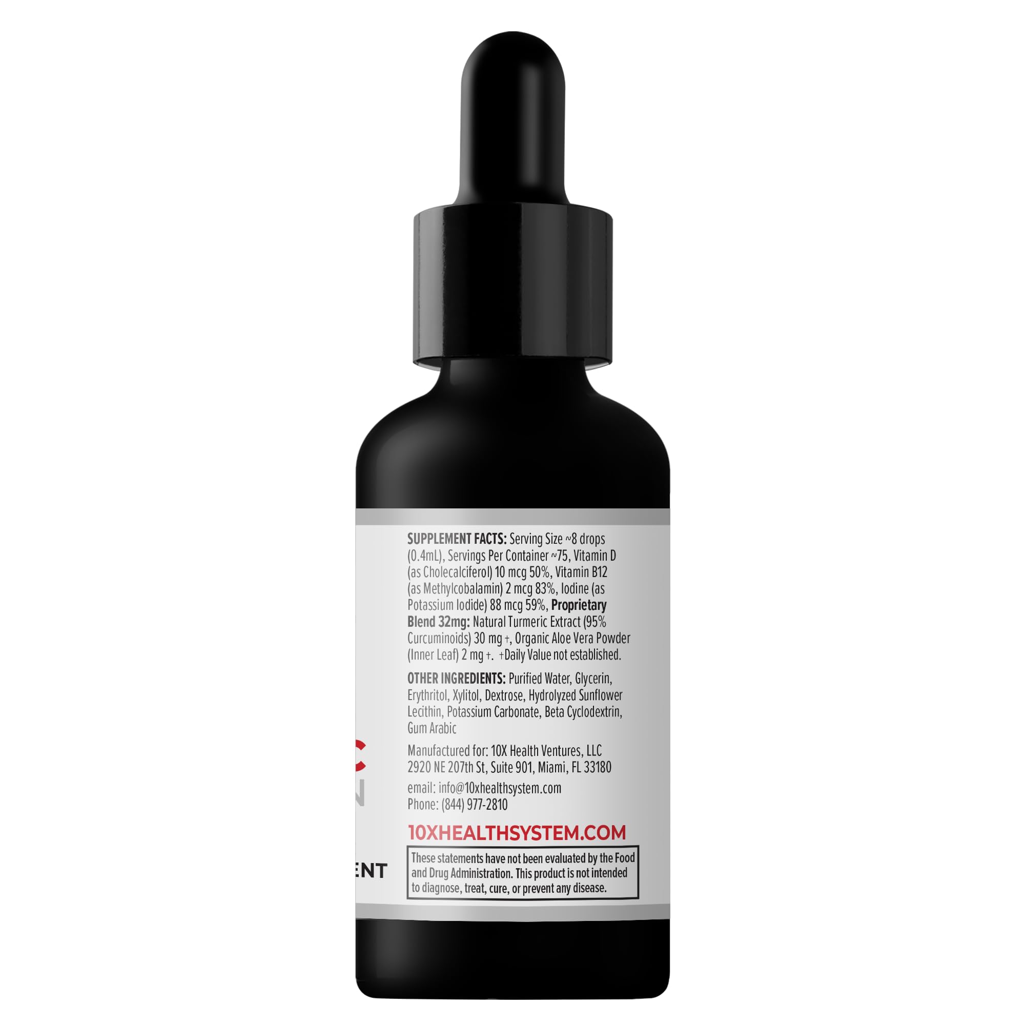 10X Health Turmeric Drops USA-made with rigorous quality testing