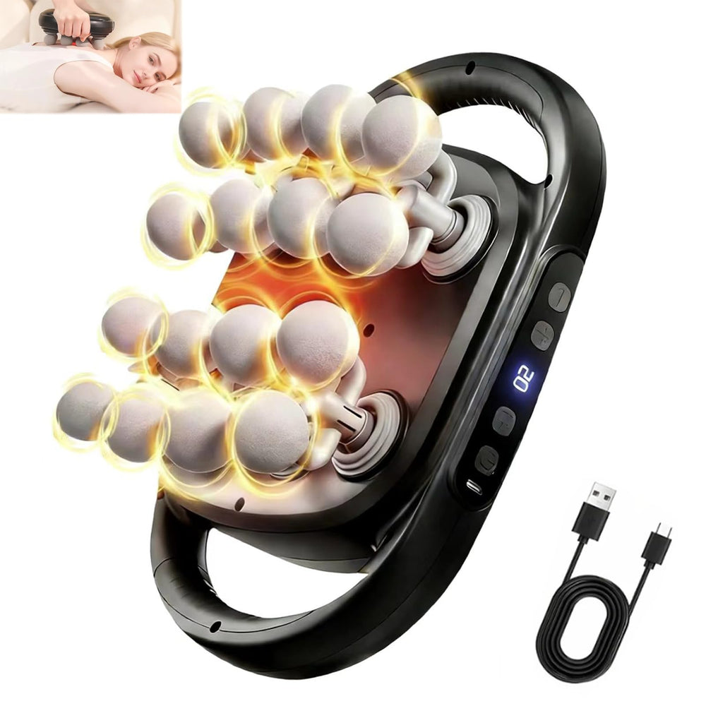 16 Head Massage Gun deep tissue head delivers targeted relief for sore shoulders.