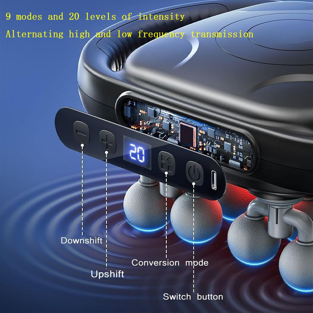 16 Head Massage Gun modes display highlights 9 modes for personalized sessions.