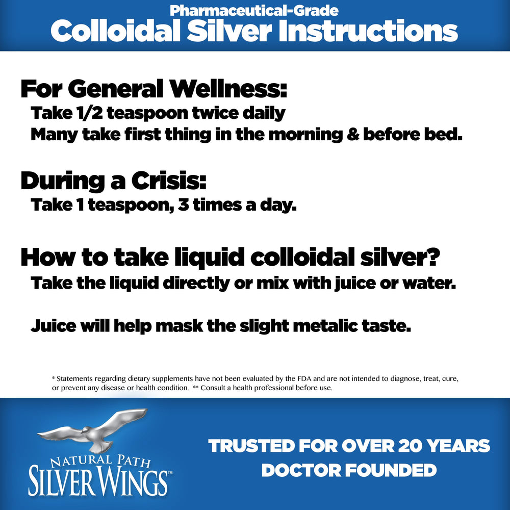 16 oz Natural Path Silver Wings bottle label visible for home use