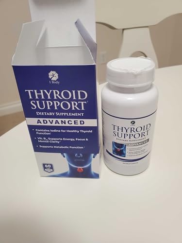 Morning routine with glass of water and 1 Body Thyroid Support bottle
