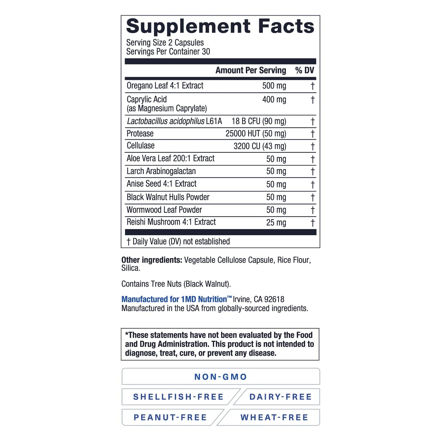 1MD BalanceMD label with 60 capsules indicating daily use.