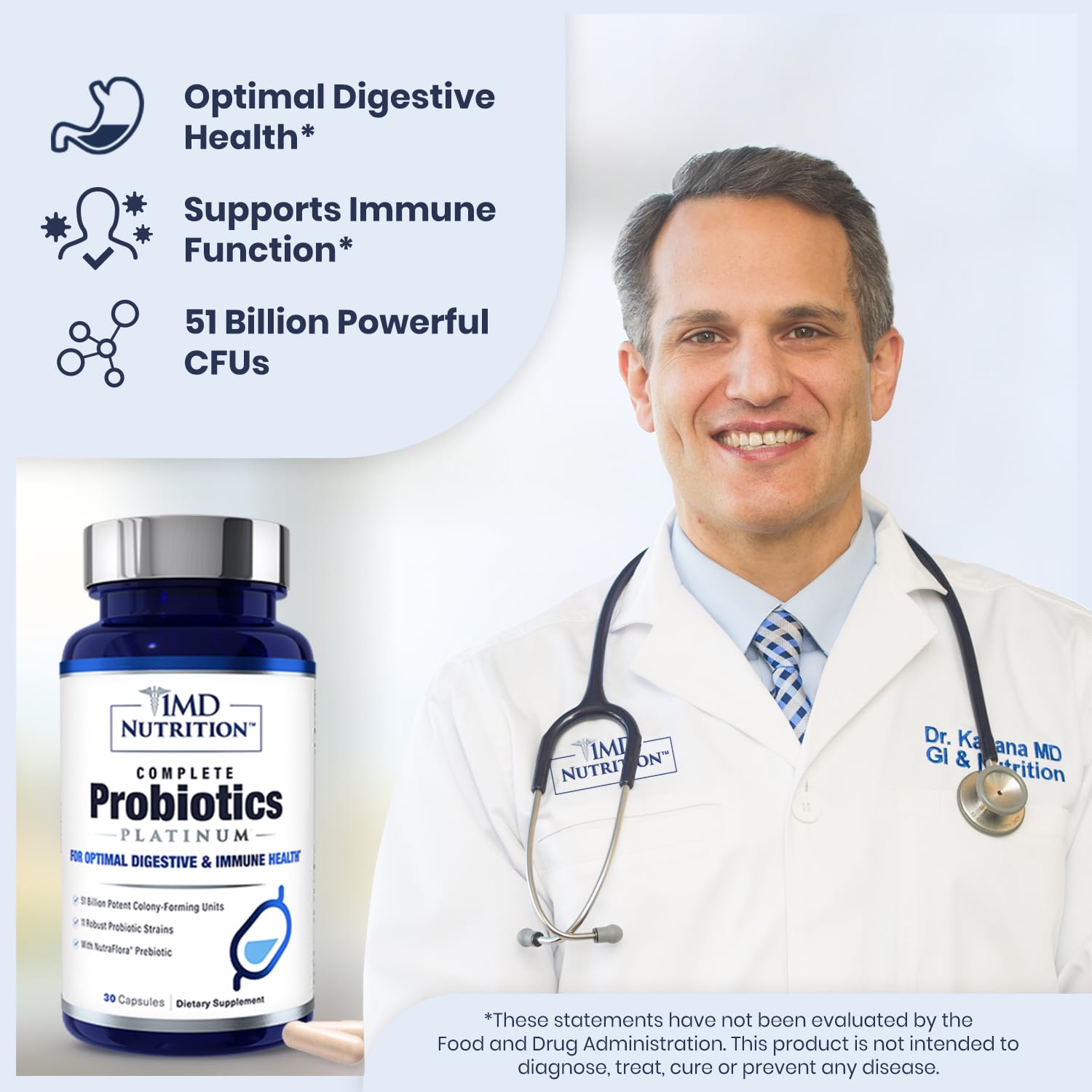 Nutrition label visibility showing high CFU count for digestive support.