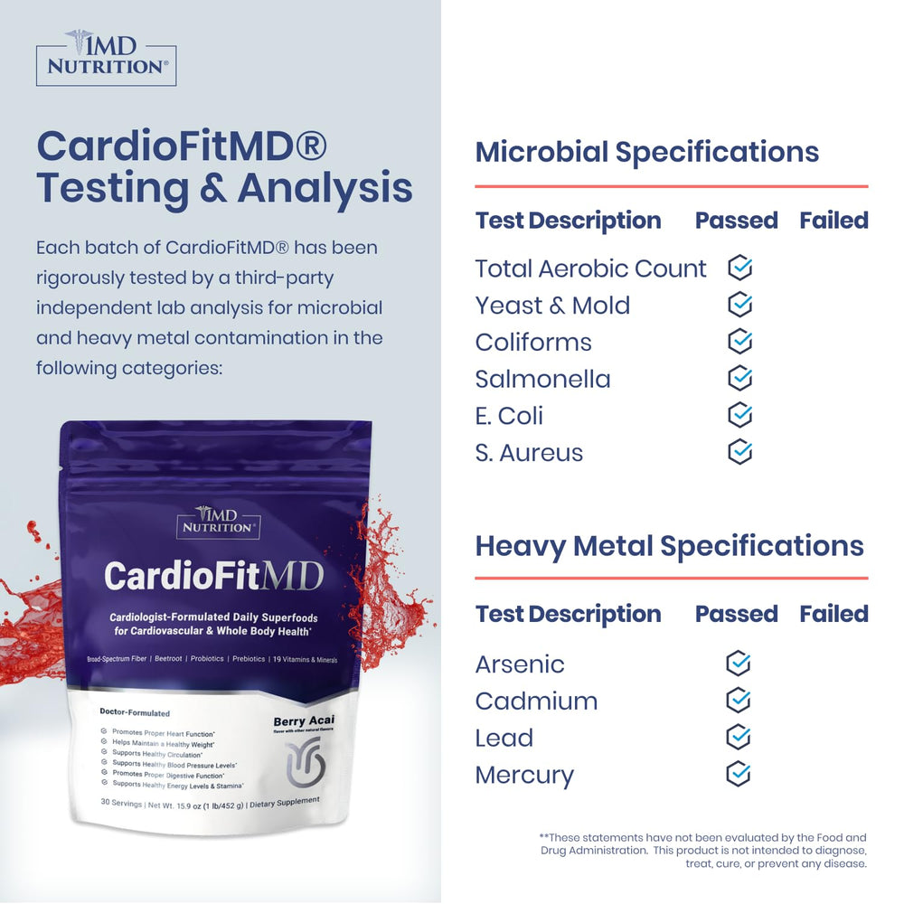 CardioFitMD fiber-prebiotic blend highlighting gut-friendly nutrition