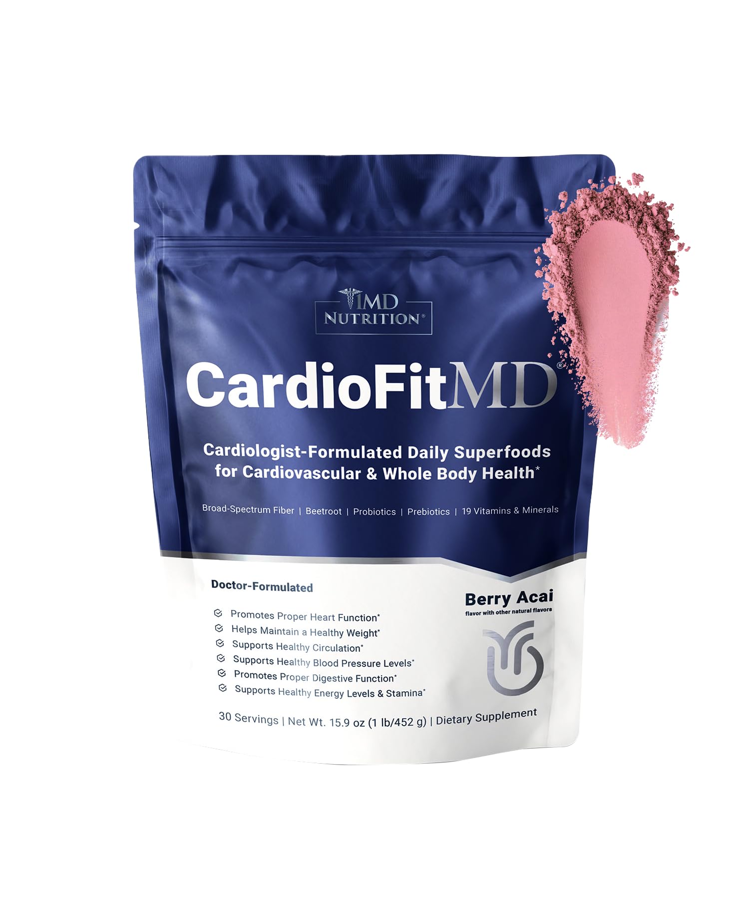1MD Nutrition CardioFitMD vegan beetroot powder boosts energy and nitric oxide potential