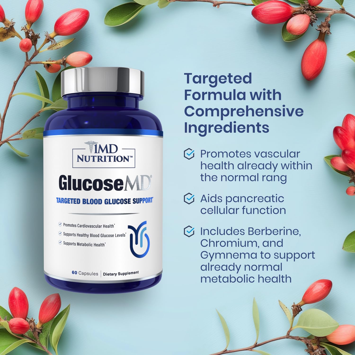 1MD Nutrition chromium capsule highlights mineral support for daily wellness