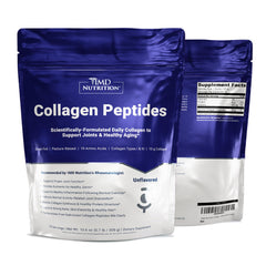 1MD Nutrition Collagen Peptides bottle shows 10 g serving for joint and skin support