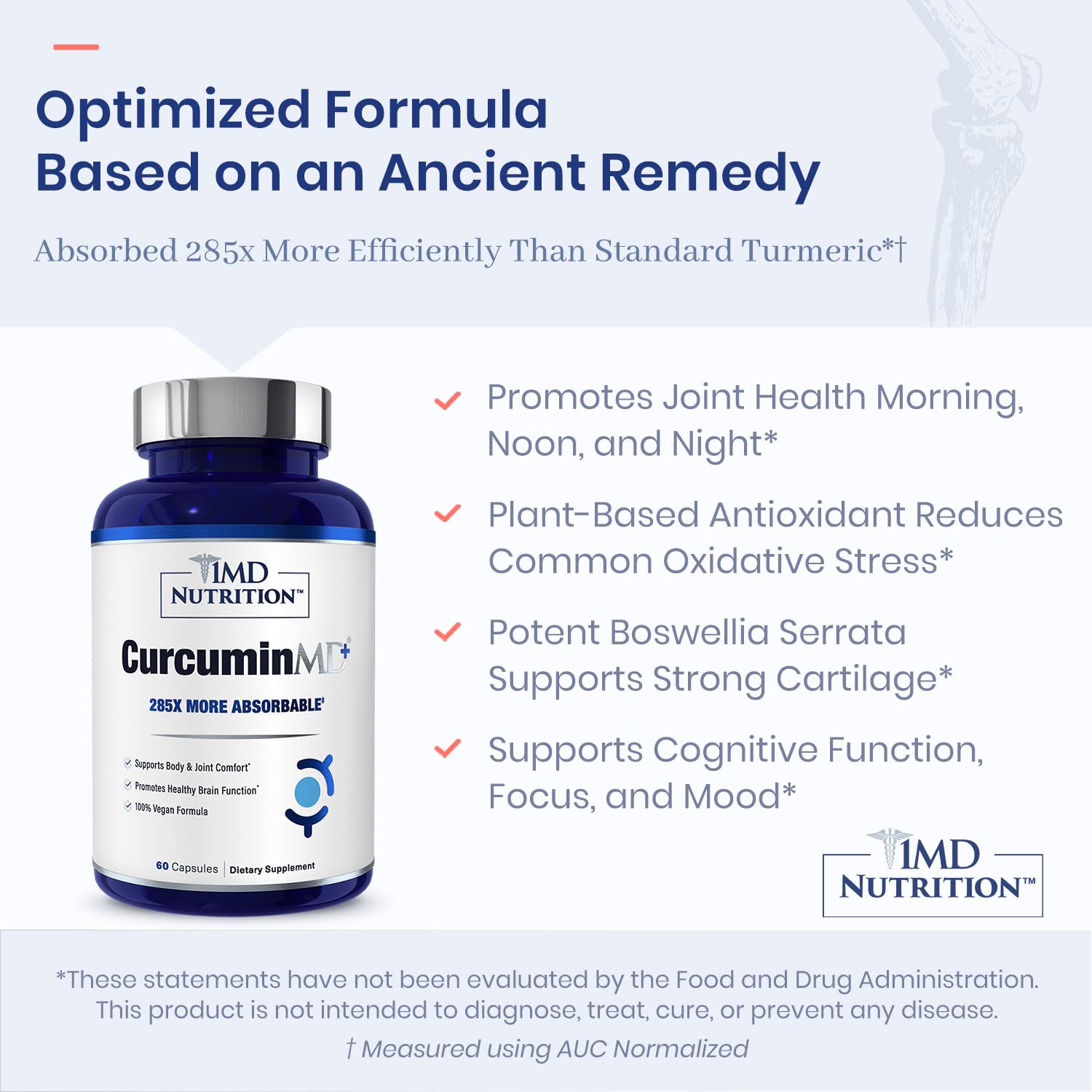 CurcuminMD Plus boswellia capsules closeup for joint comfort