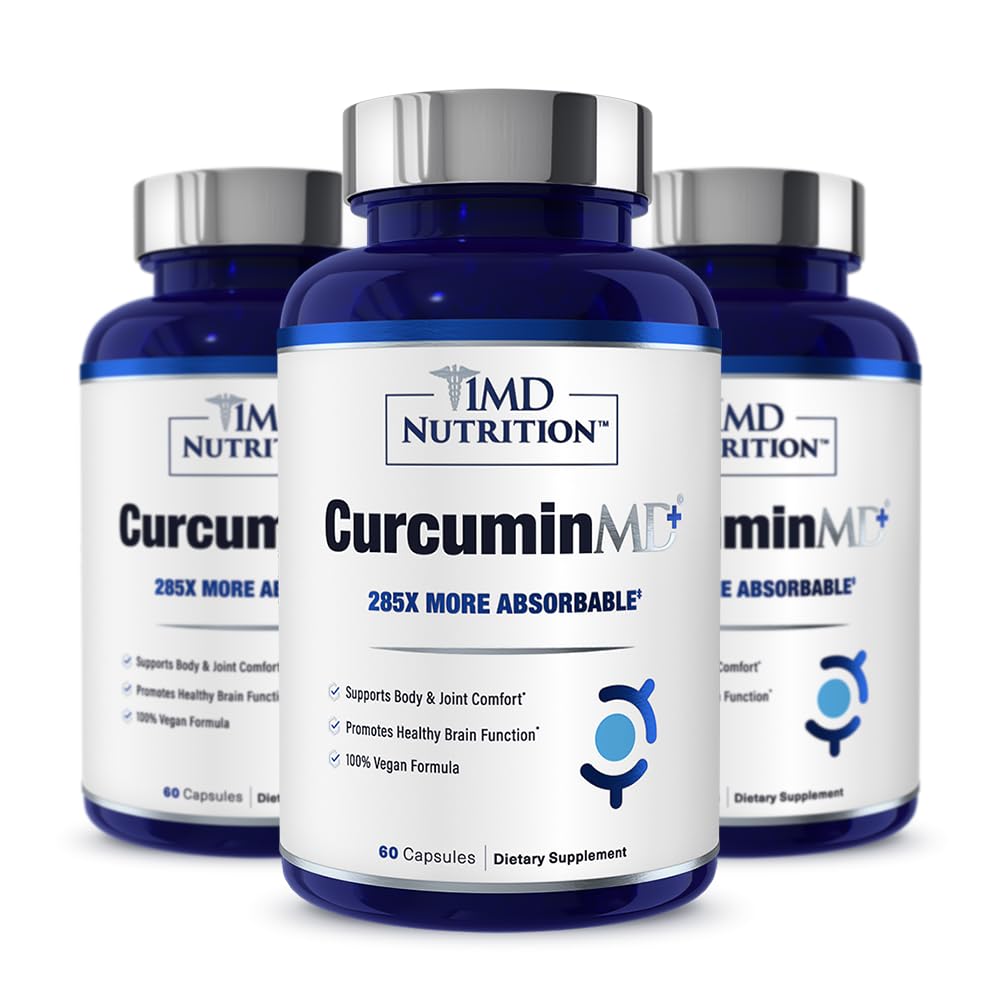 1MD CurcuminMD Plus bottle front showing premium turmeric formula for joint support