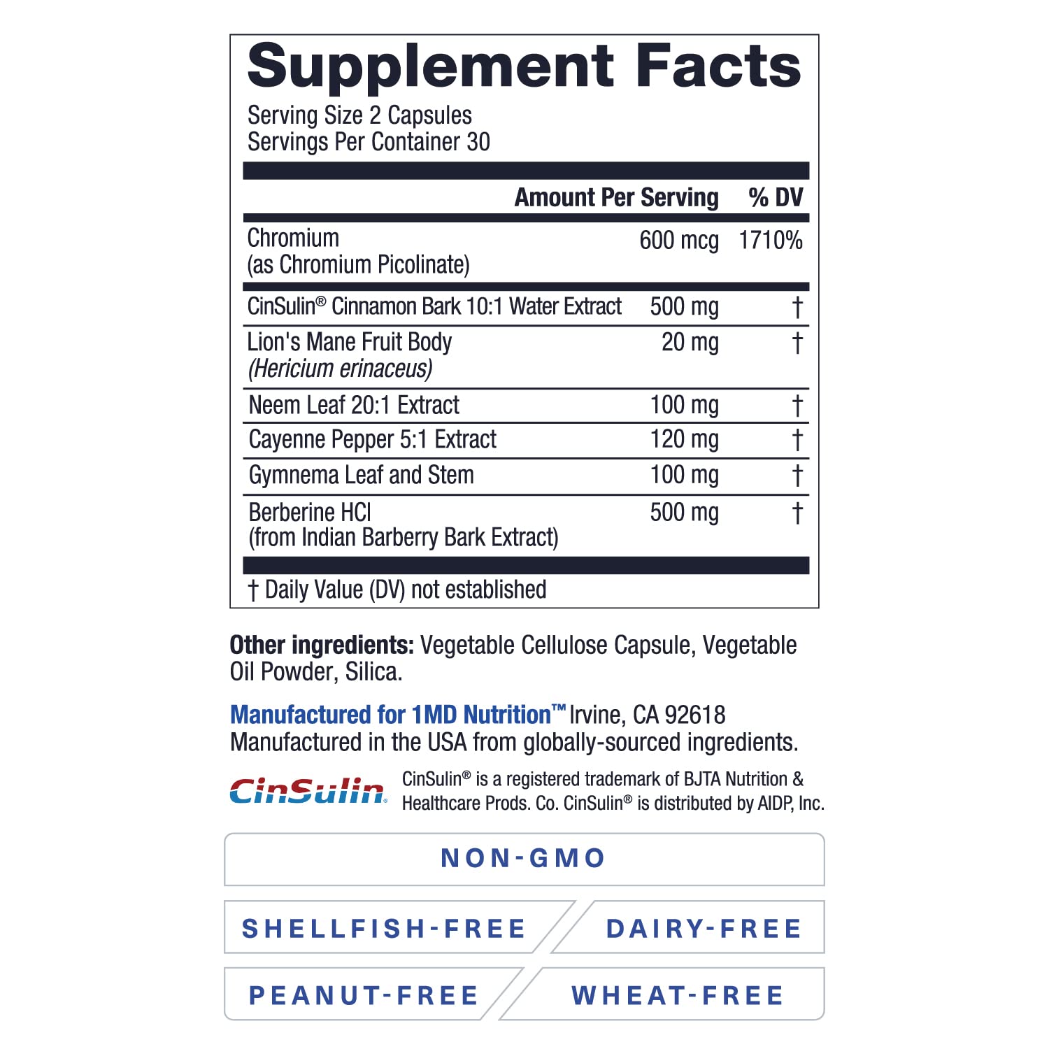 1MD Nutrition Lion's Mane capsules offer focus from a mushroom-based blend