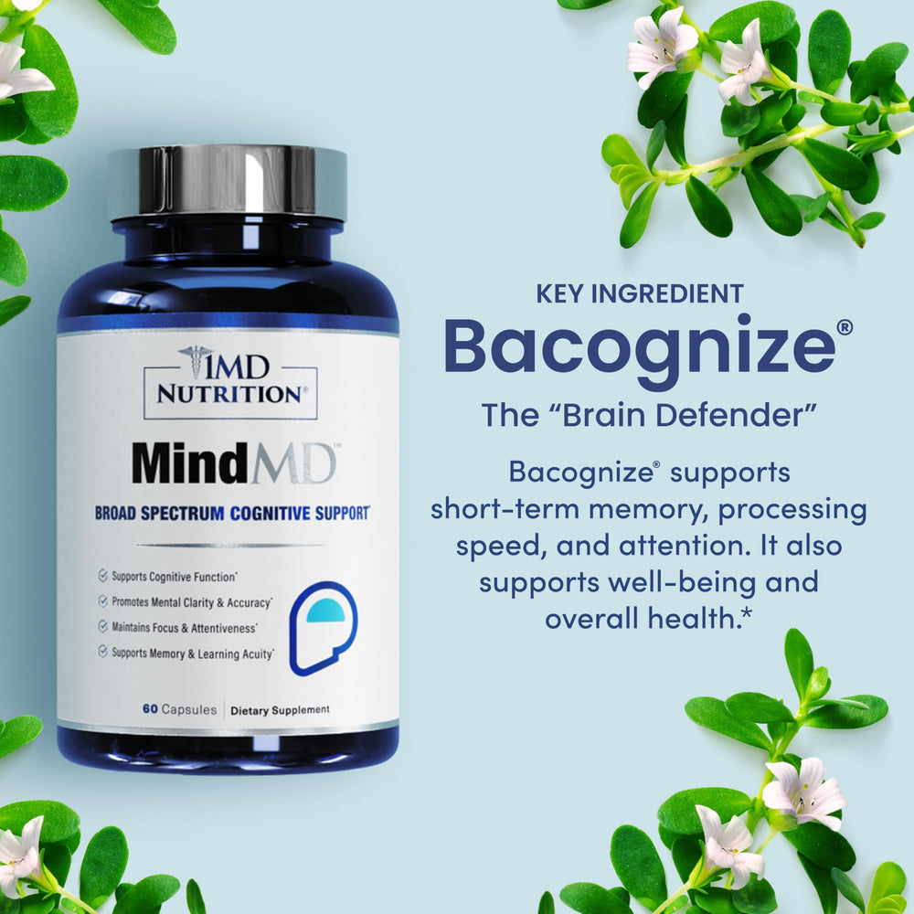 MindMD bacopa monnieri ingredient closeup highlights learning-supporting botanical