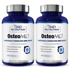 1MD Nutrition OsteoMD bottle close-up highlights bone support label