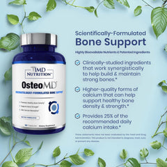 1MD Nutrition OsteoMD capsules poured from bottle for daily use