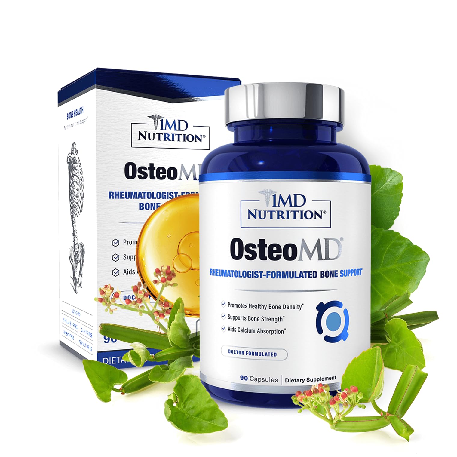 1MD Nutrition OsteoMD bottle front view for daily bone support