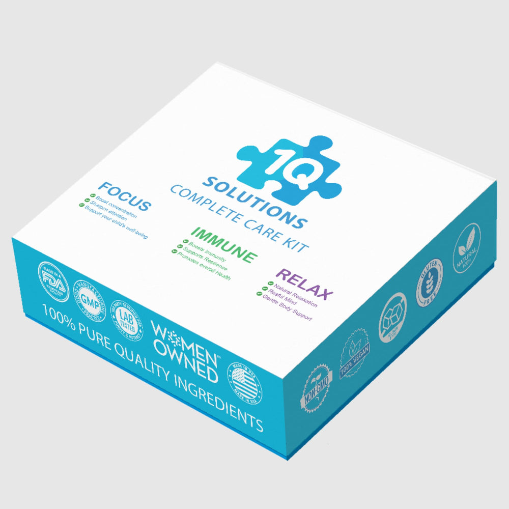 1Q Solutions Focus drops shown with convenient dropper for easy dosing.