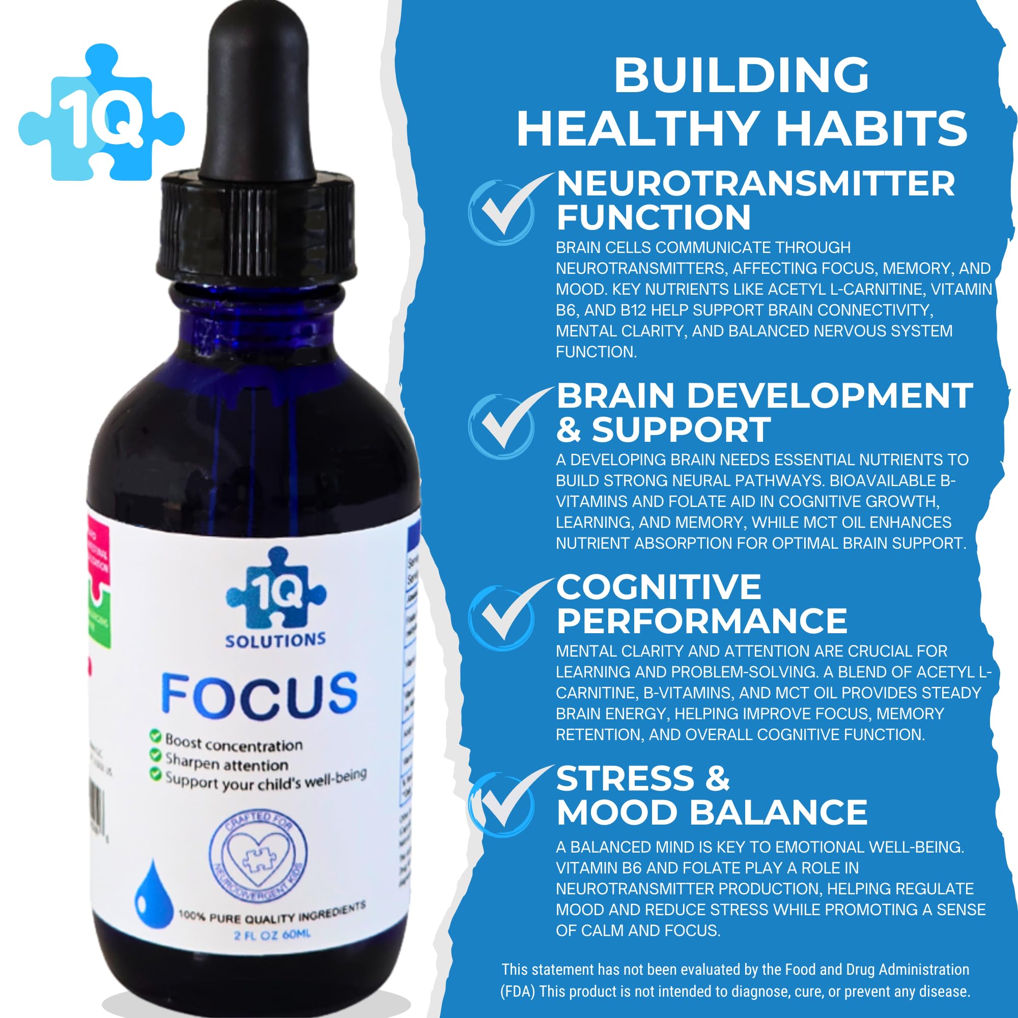 1Q Solutions Relax drops with cherry flavor for a pleasant routine.