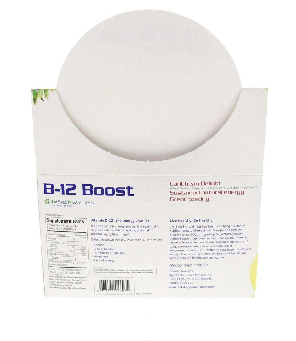 Person holding 1ST STEP B-12 Boost, ready for daily energy routine