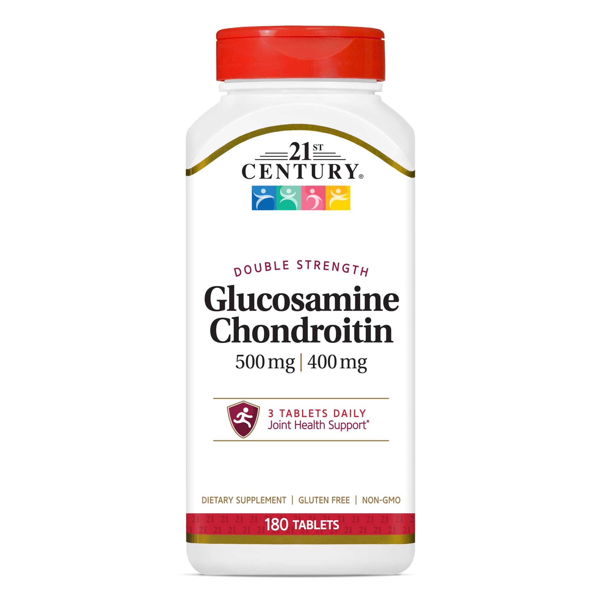 21st Century Glucosamine Chondroitin tablets bottle view for daily joint support.