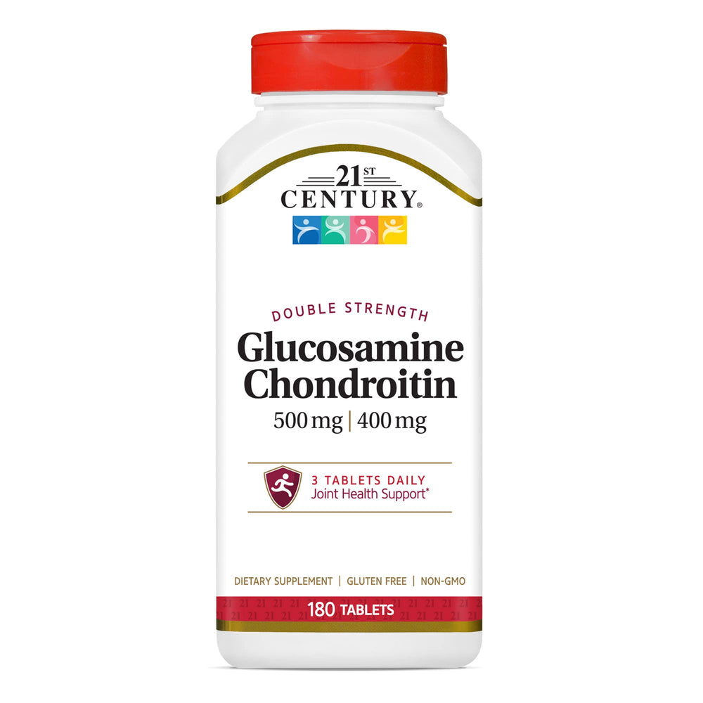 21st Century Glucosamine Chondroitin tablets bottle view for daily joint support.