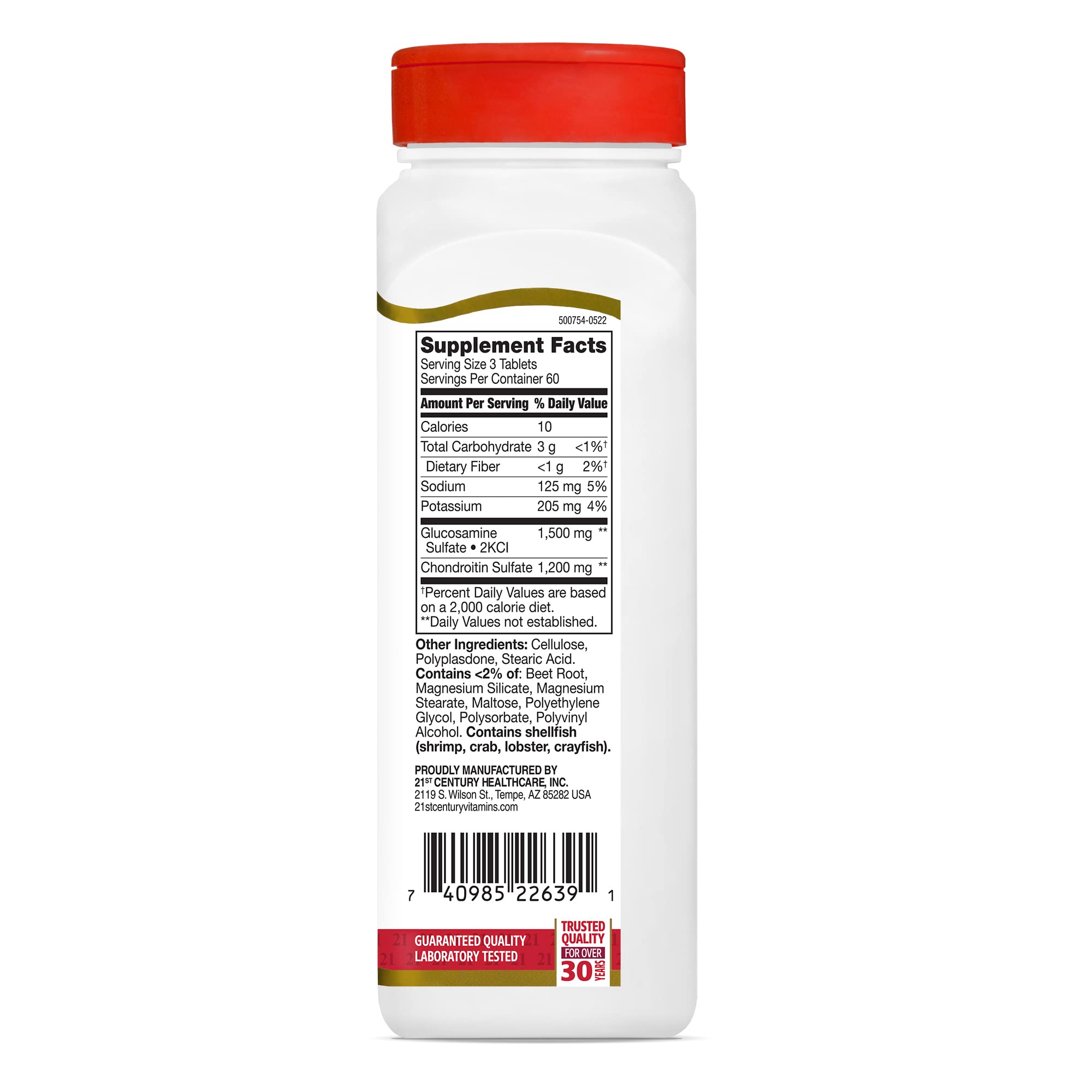 21st Century Glucosamine Chondroitin bottle on table suggests a daily routine.