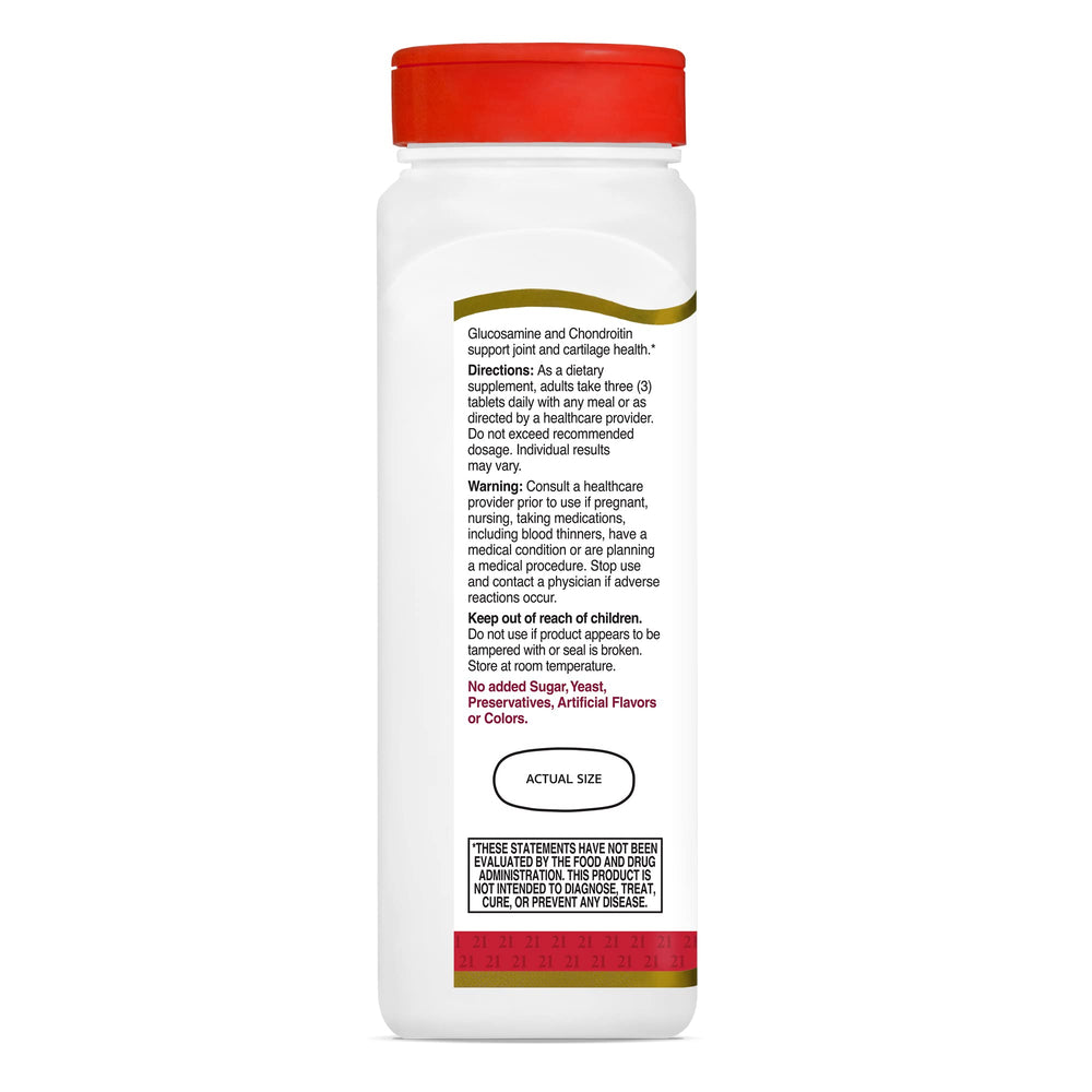 21st Century Glucosamine Chondroitin gluten-free and non-GMO reassurance on label.