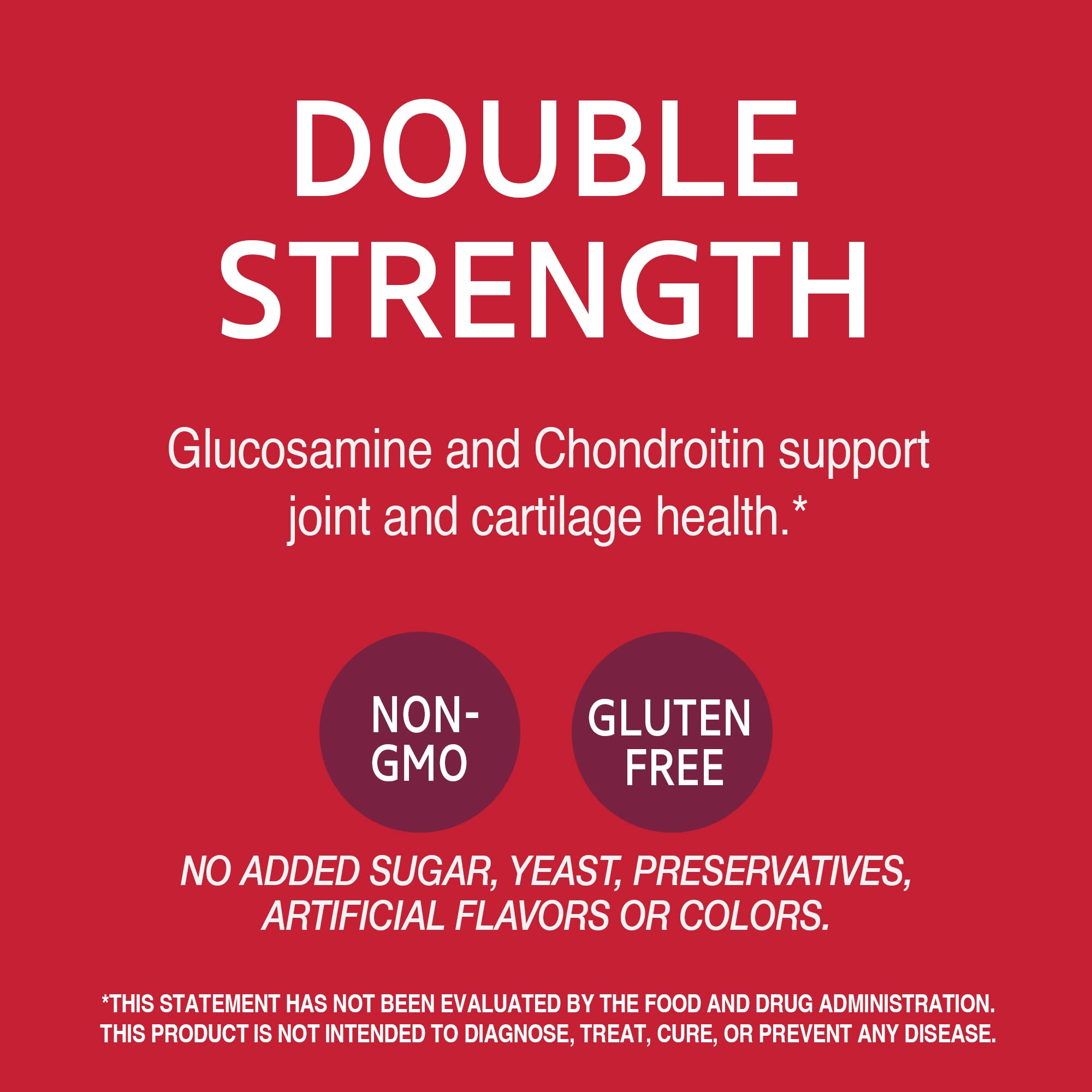 21st Century Glucosamine Chondroitin nutrition facts panel shows 500/400 mg per tablet.