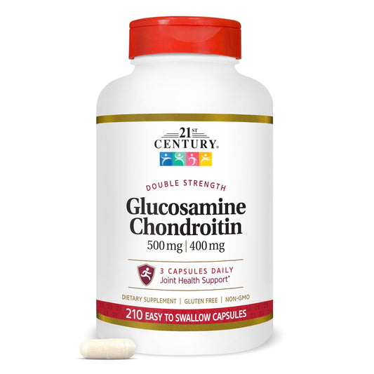 21st Century Glucosamine Chondroitin double-strength bottle front for joint support during daily activities