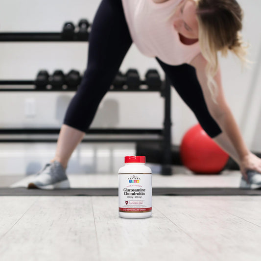 21st Century Glucosamine Chondroitin label shows gluten-free, non-GMO claims for peace of mind