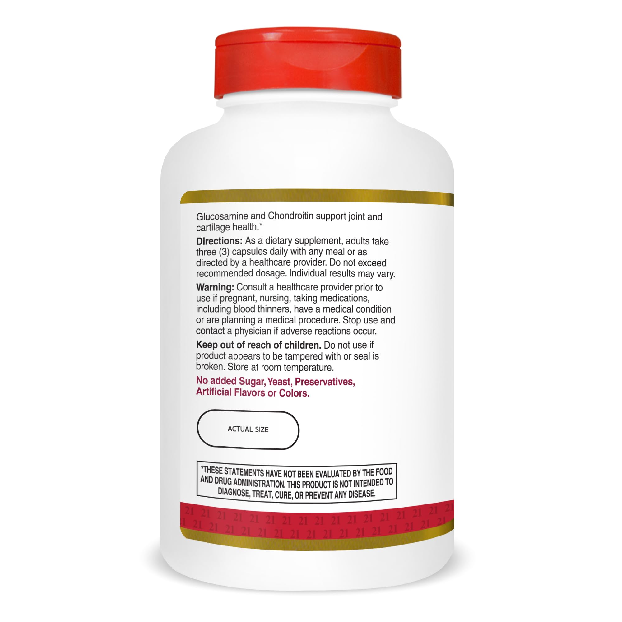 21st Century Glucosamine Chondroitin gluten-free icon highlights allergy-friendly choice