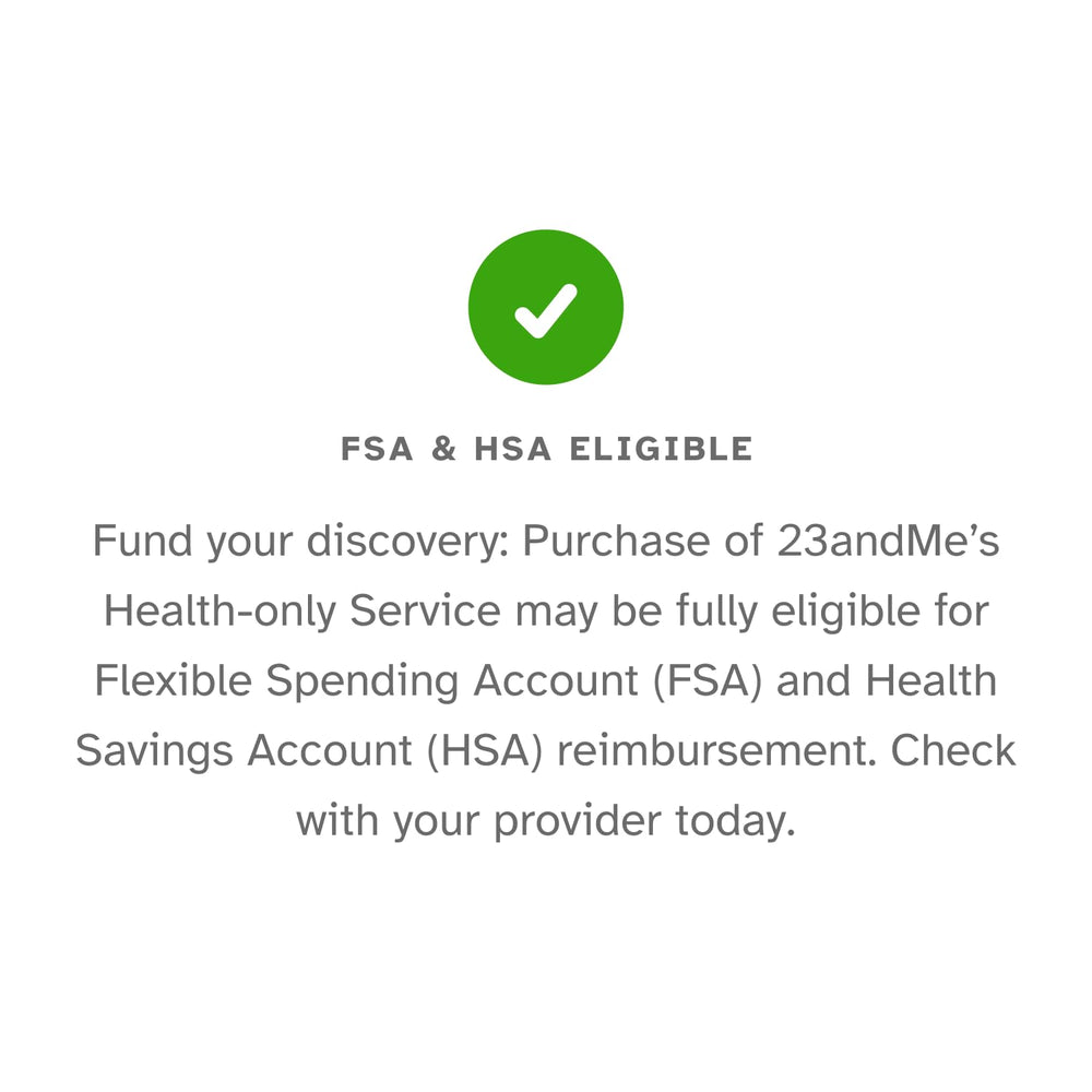23andMe saliva collection tube ready for simple, non-invasive sampling at home.