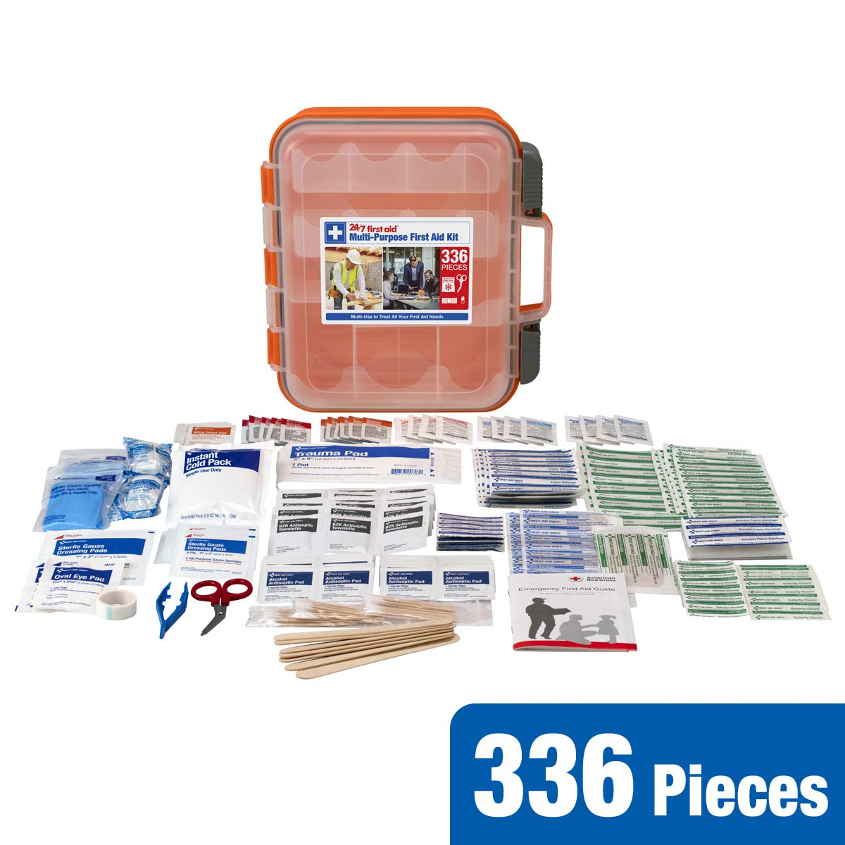 24/7 First Aid kit easy slide latches keep contents secure and organized