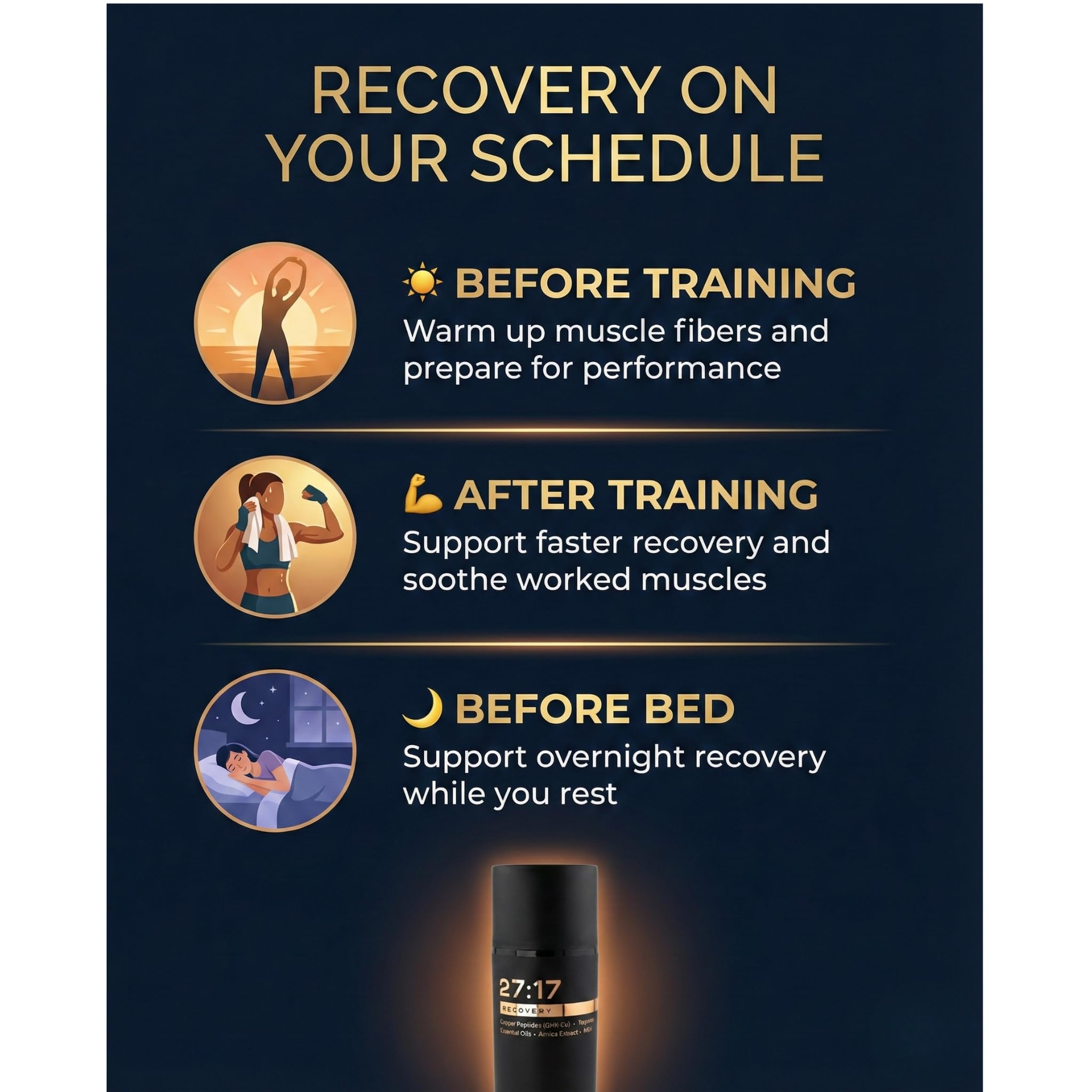 27:17 Recovery nighttime routine promotes overnight restoration