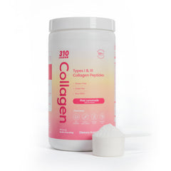 310 Nutrition Collagen Peptides Pink Lemonade bottle for daily skin and hair support.