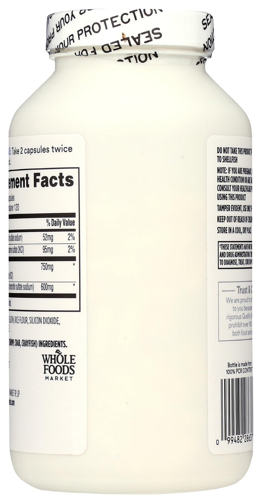 365 by Whole Foods Market glucosamine chondroitin bottle label highlights 240 capsules