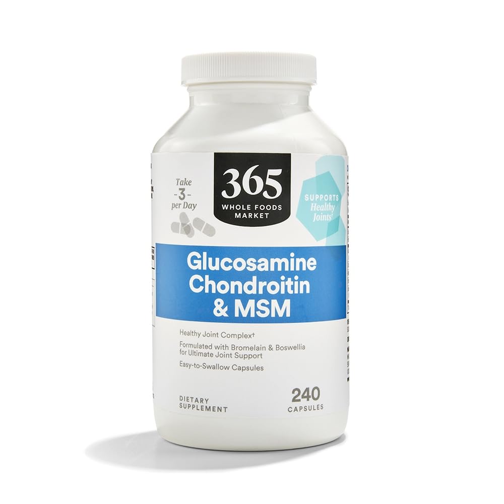 365 by Whole Foods Market glucosamine chondroitin MSM bottle front for joint support