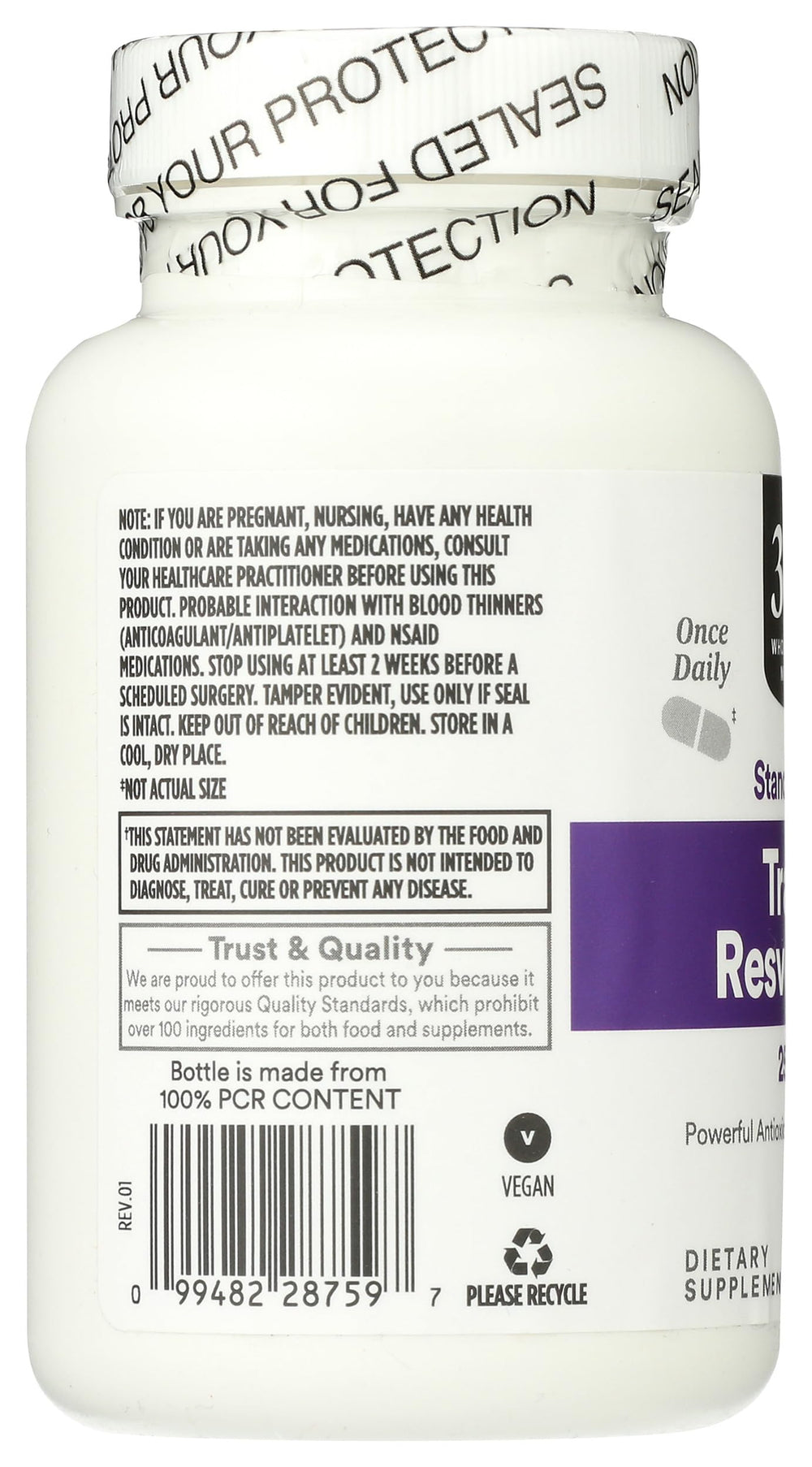 365 by Whole Foods Market label detail showing ingredients and vegan formula