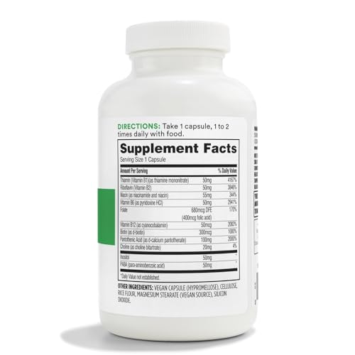 365 by Whole Foods Market Vitamin B-50 Complex capsules shown ready for everyday nervous system balance.