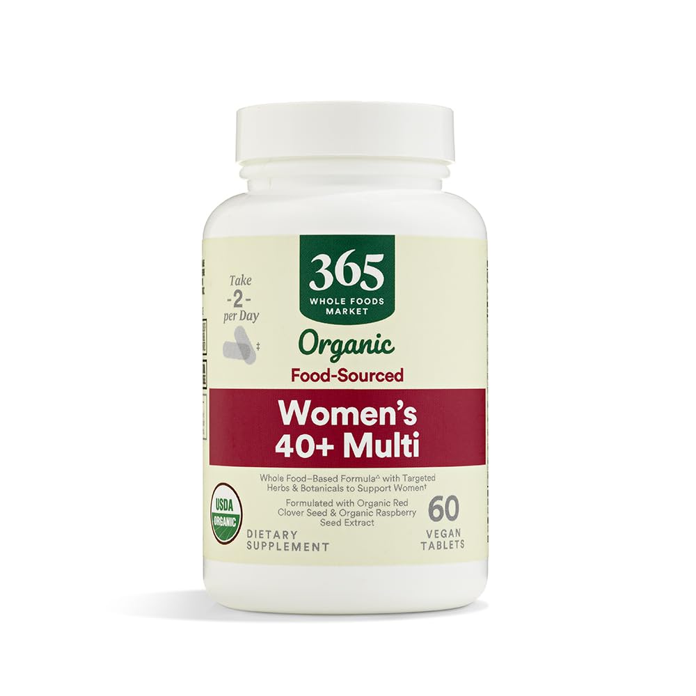 365 by Whole Foods Market women's multivitamin 40+ bottle supports complete daily nutrition.