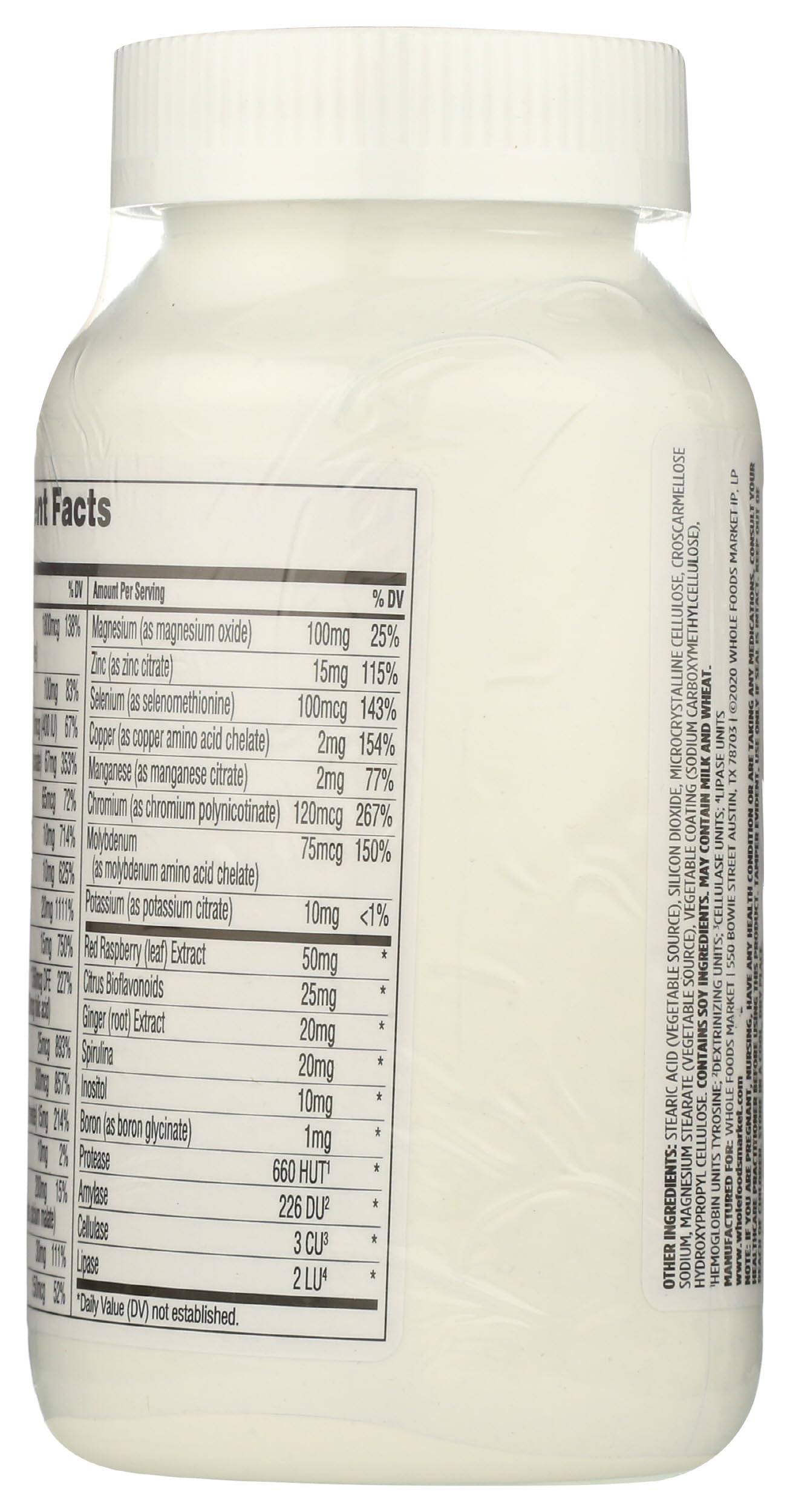 365 by Whole Foods Market Prenatal Multi bottle back shows full ingredient details