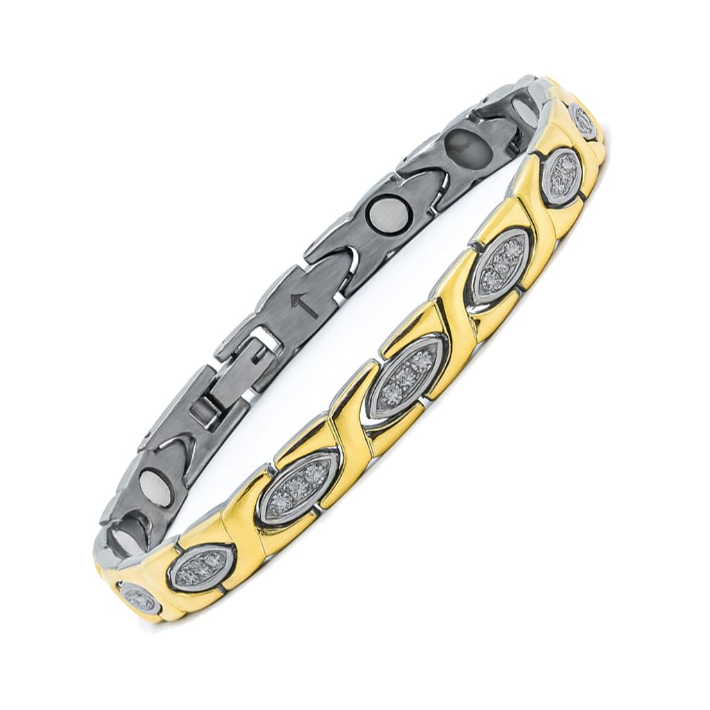 38 Elegant Titanium Magnetic Bracelet for Women front view shows sleek, lightweight design.