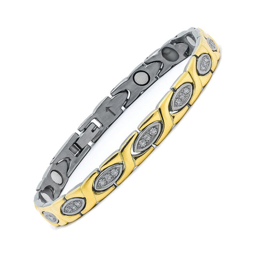 38 Elegant Titanium Magnetic Bracelet for Women front view shows sleek, lightweight design.