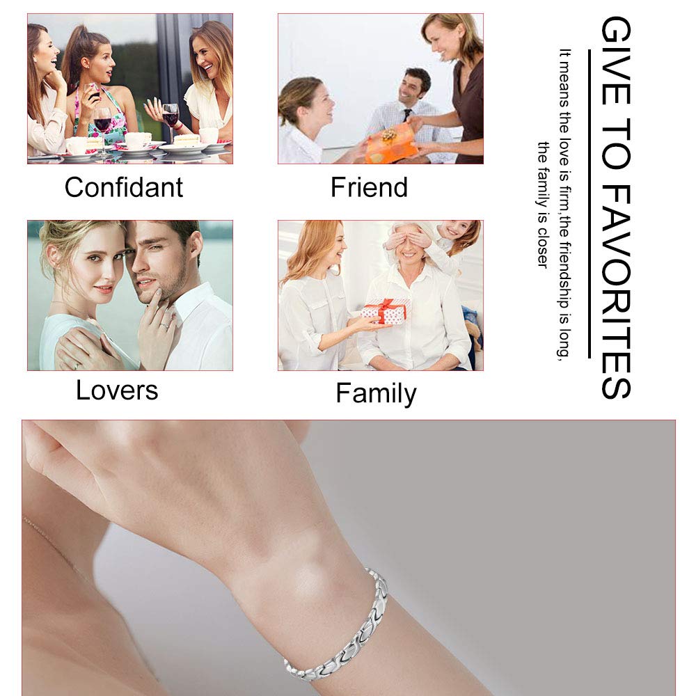 38 model wearing bracelet demonstrates chic, modern accessory.