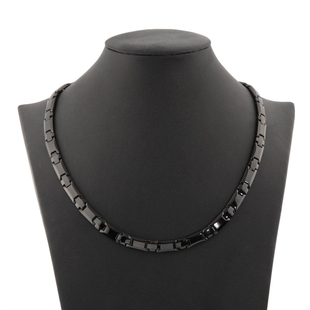 38 titanium magnetic cross necklace 20in black worn for daily comfort