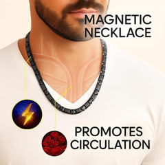 Front close-up of 38 titanium magnetic cross necklace in black