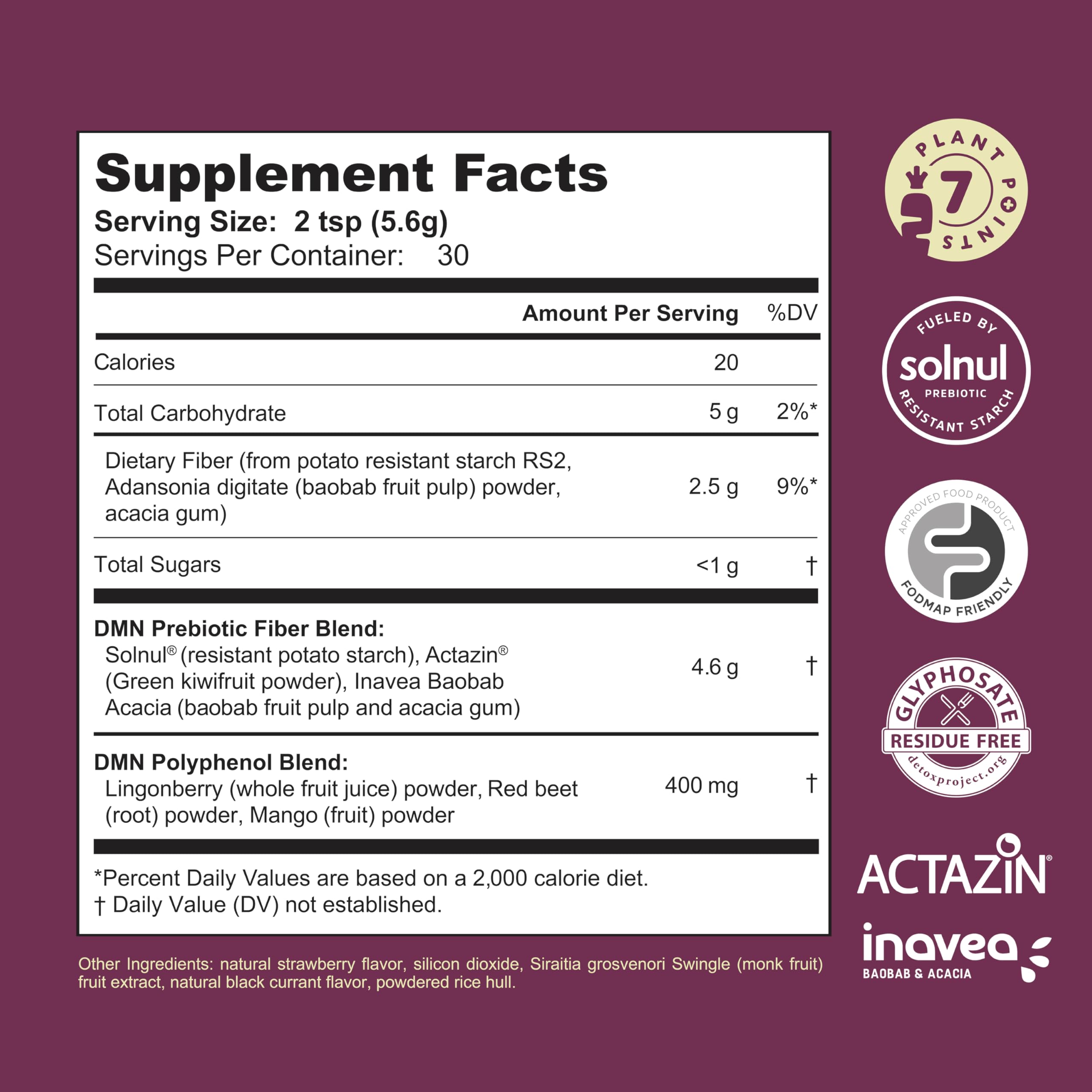 38TERA DMN powder in glass shows convenient mix for everyday digestion.